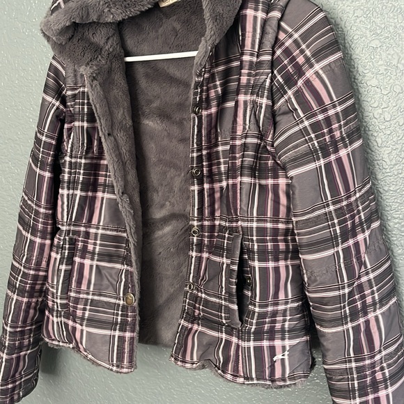 O’neill Junior’s  Medium purple and gray plaid Jacket - Picture 2 of 12